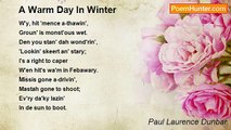 Paul Laurence Dunbar - A Warm Day In Winter