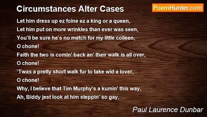 Paul Laurence Dunbar - Circumstances Alter Cases