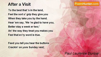 Paul Laurence Dunbar - After a Visit