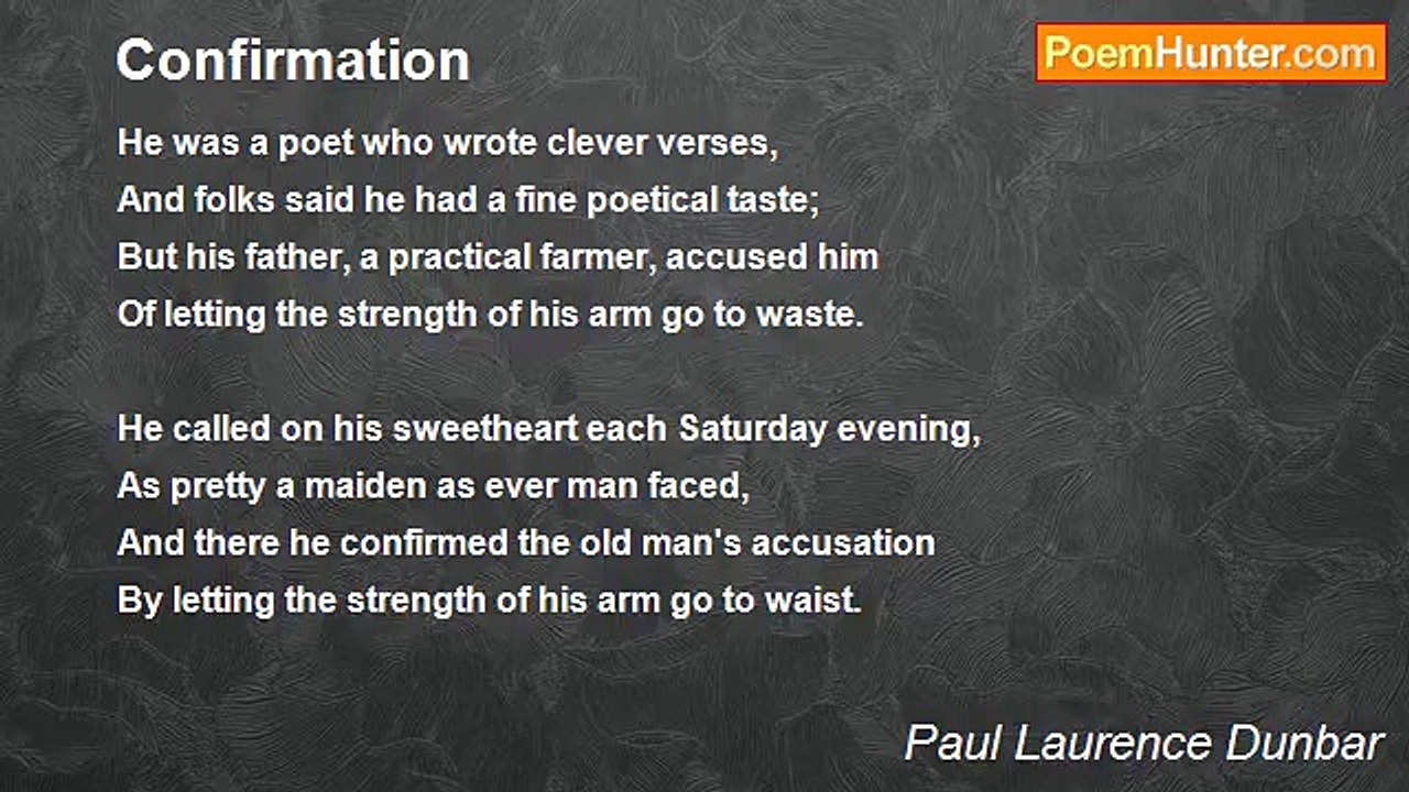 Paul Laurence Dunbar - Confirmation