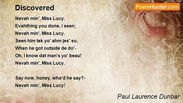 Paul Laurence Dunbar - Discovered