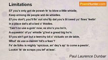 Paul Laurence Dunbar - Limitations