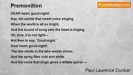 Paul Laurence Dunbar - Premonition