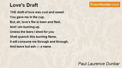 Paul Laurence Dunbar - Love's Draft