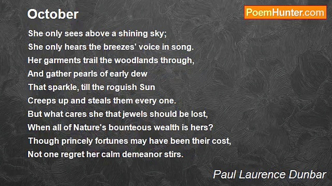 Paul Laurence Dunbar - October