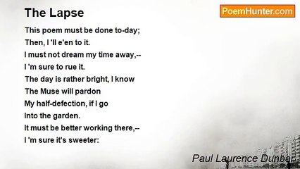 Paul Laurence Dunbar - The Lapse
