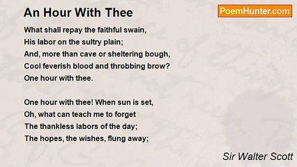 Sir Walter Scott - An Hour With Thee