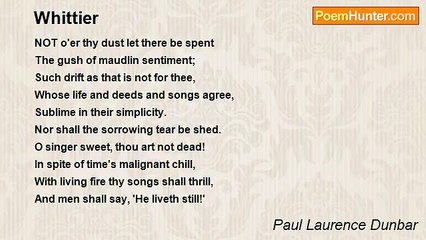 Paul Laurence Dunbar - Whittier