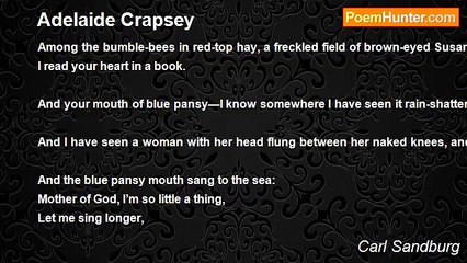 Carl Sandburg - Adelaide Crapsey