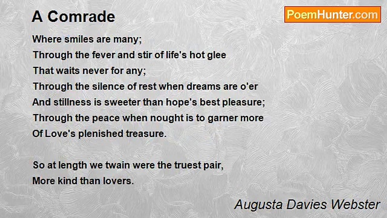 Augusta Davies Webster - A Comrade