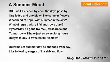 Augusta Davies Webster - A Summer Mood