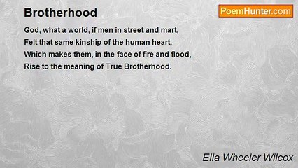 Ella Wheeler Wilcox - Brotherhood