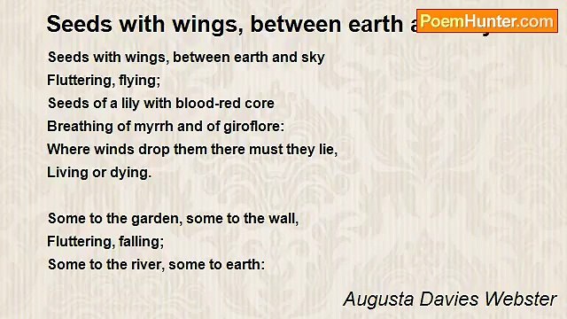 Augusta Davies Webster - Seeds with wings, between earth and sky