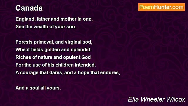 Ella Wheeler Wilcox - Canada