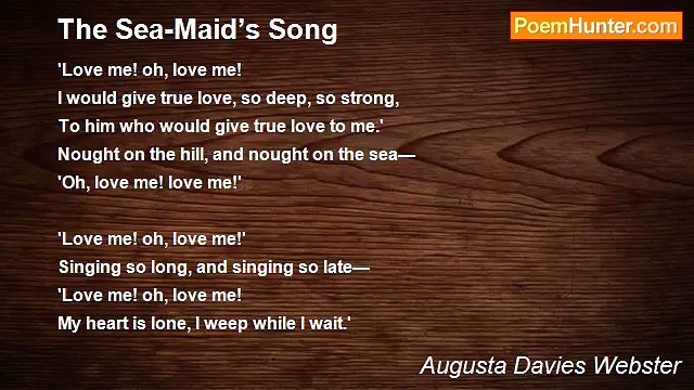 Augusta Davies Webster - The Sea-Maid’s Song