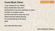 Ella Wheeler Wilcox - Come Back Clean