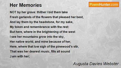 Augusta Davies Webster - Her Memories