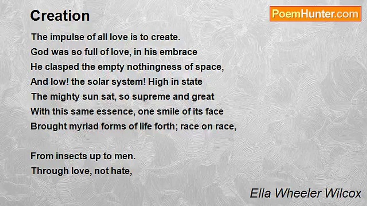 Ella Wheeler Wilcox - Creation