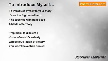 Stéphane Mallarmé - To Introduce Myself…