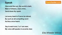 Ella Wheeler Wilcox - Speak