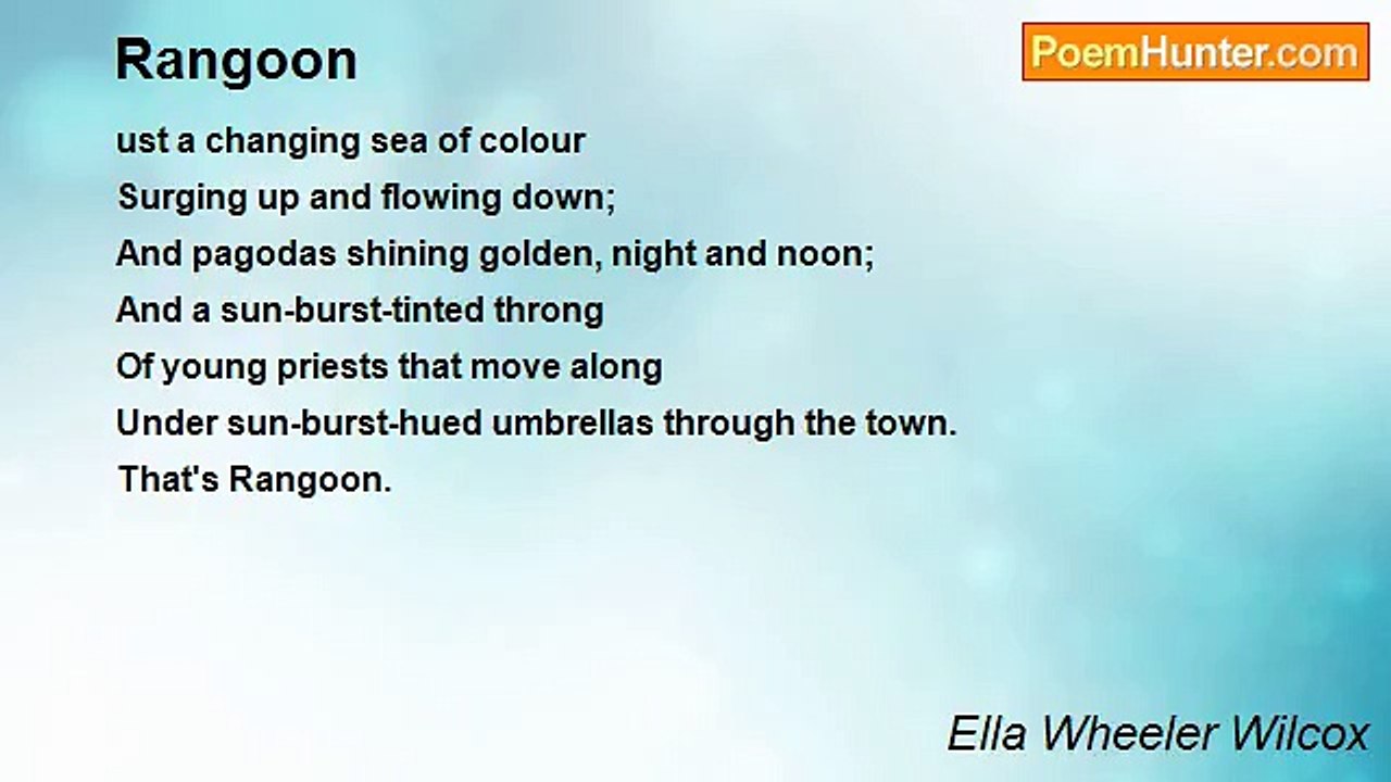 Ella Wheeler Wilcox - Rangoon