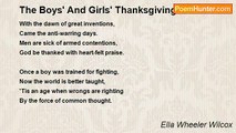 Ella Wheeler Wilcox - The Boys' And Girls' Thanksgiving of 1892