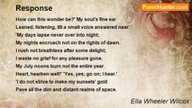 Ella Wheeler Wilcox - Response