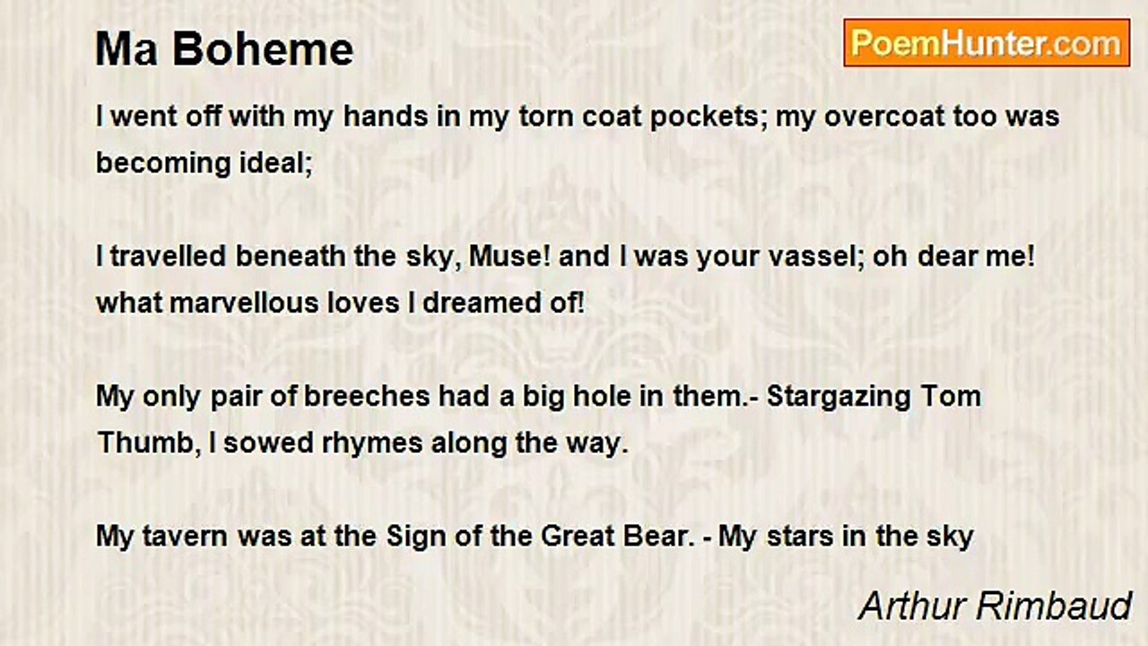 Arthur Rimbaud - Ma Boheme