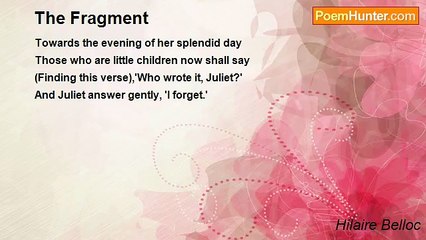 Hilaire Belloc - The Fragment