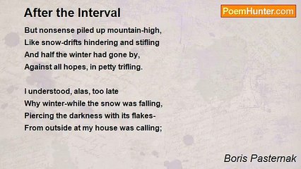 Boris Pasternak - After the Interval