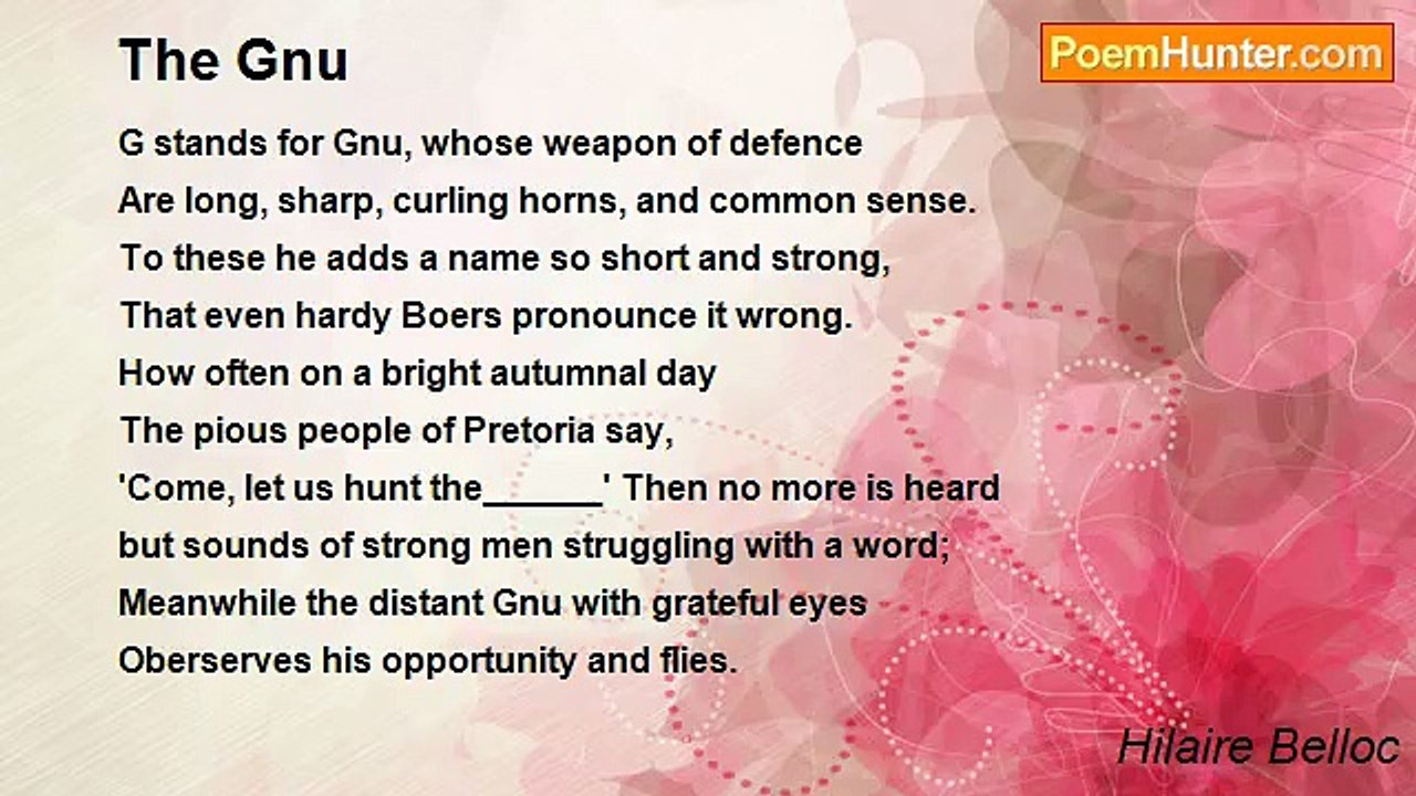 Hilaire Belloc - The Gnu