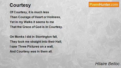 Hilaire Belloc - Courtesy