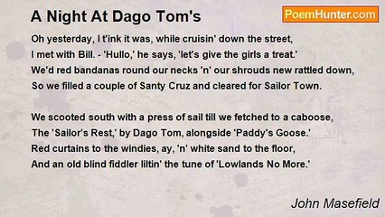 John Masefield - A Night At Dago Tom's