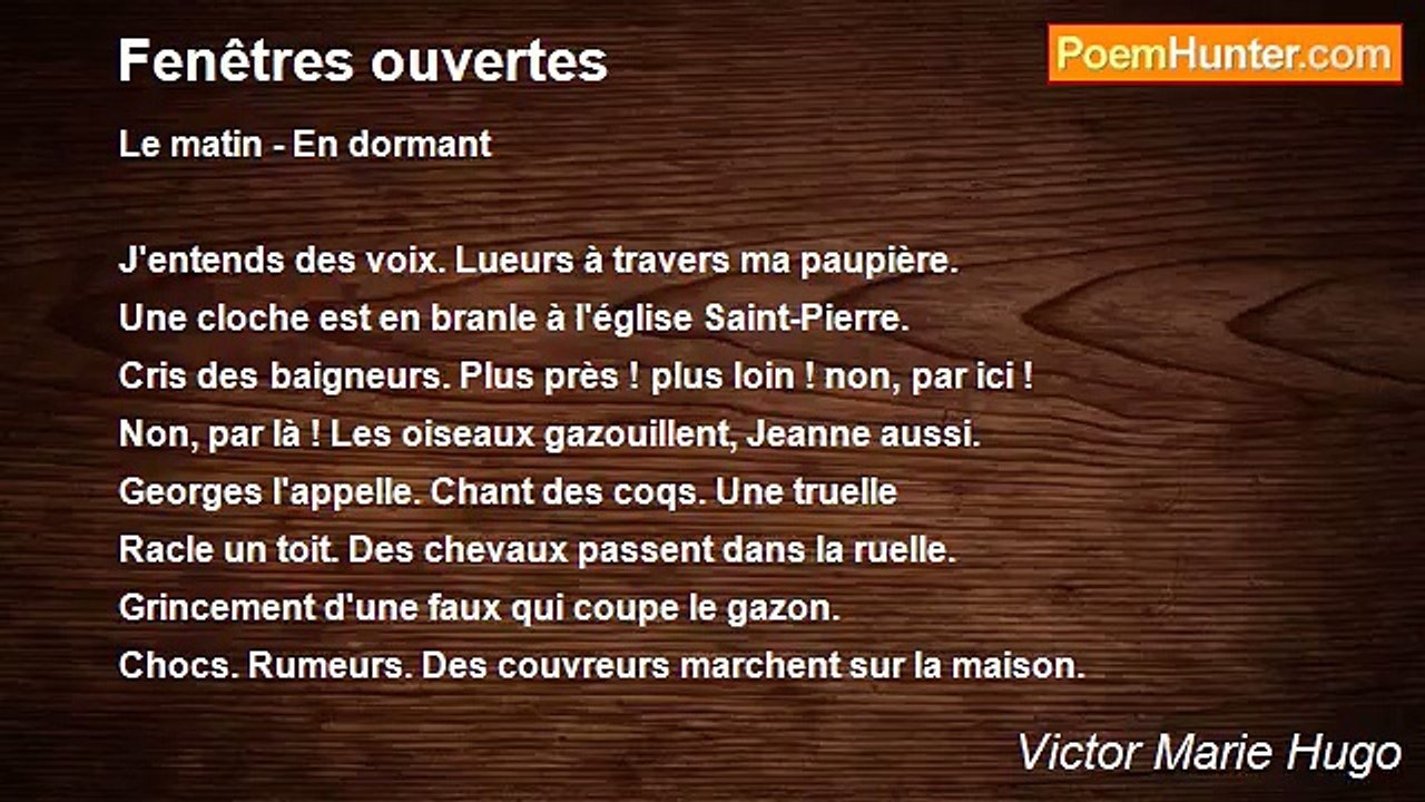 Victor Marie Hugo - Fenêtres ouvertes