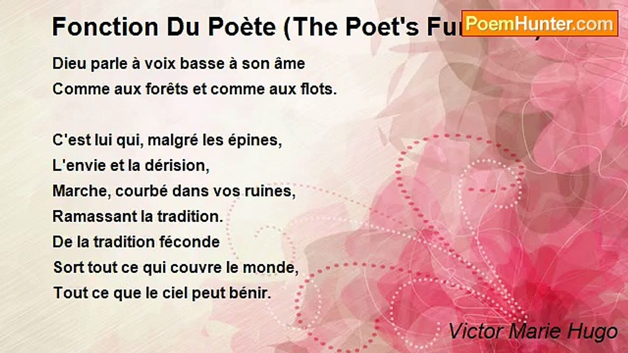 Victor Marie Hugo - Fonction Du Poète (The Poet's Function)