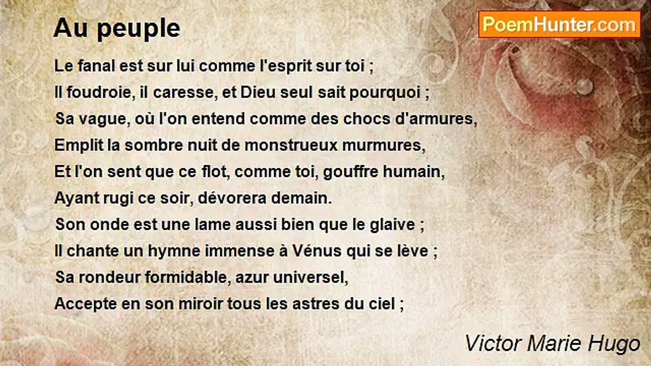Victor Marie Hugo - Au peuple
