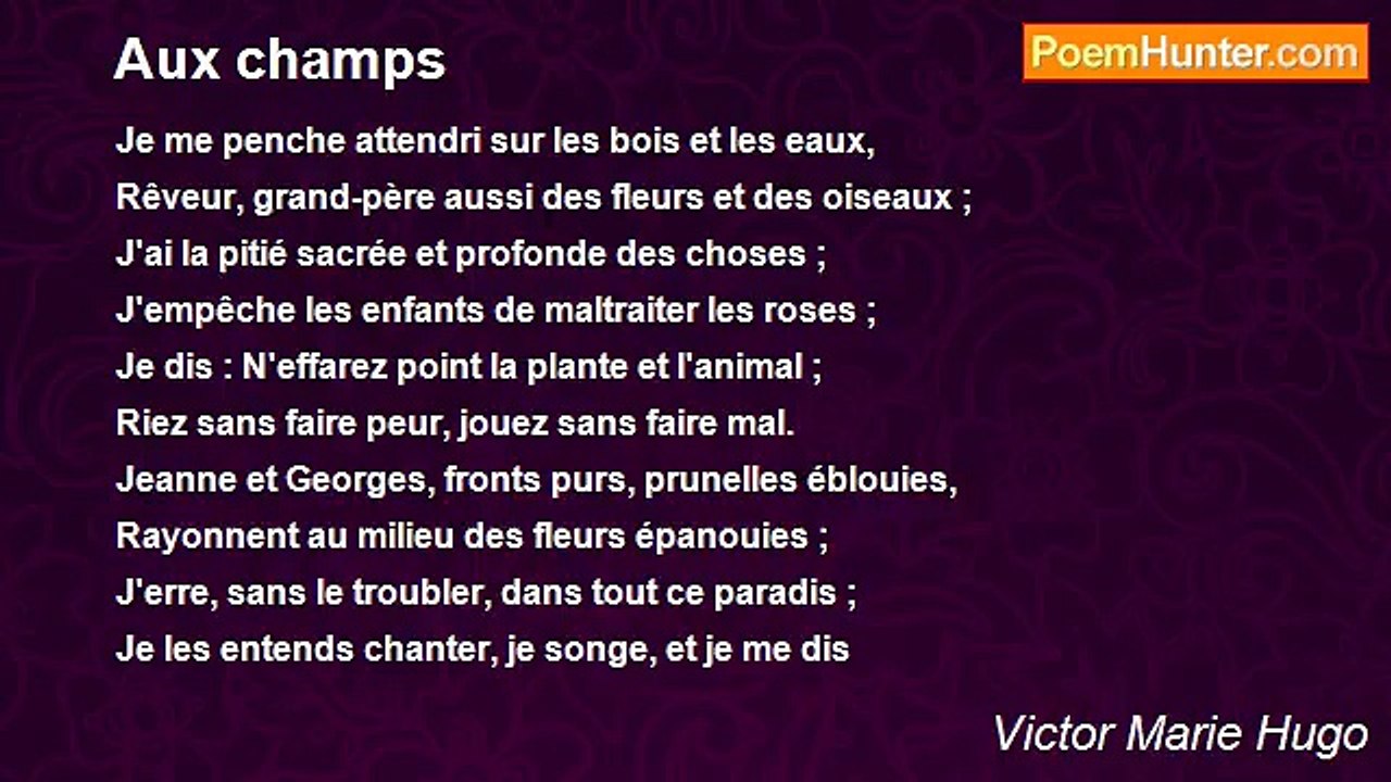 Victor Marie Hugo - Aux champs