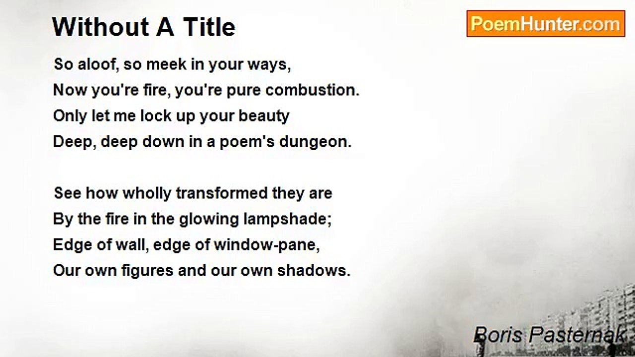 Boris Pasternak - Without A Title