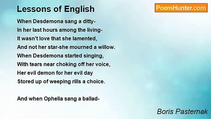 Boris Pasternak - Lessons of English