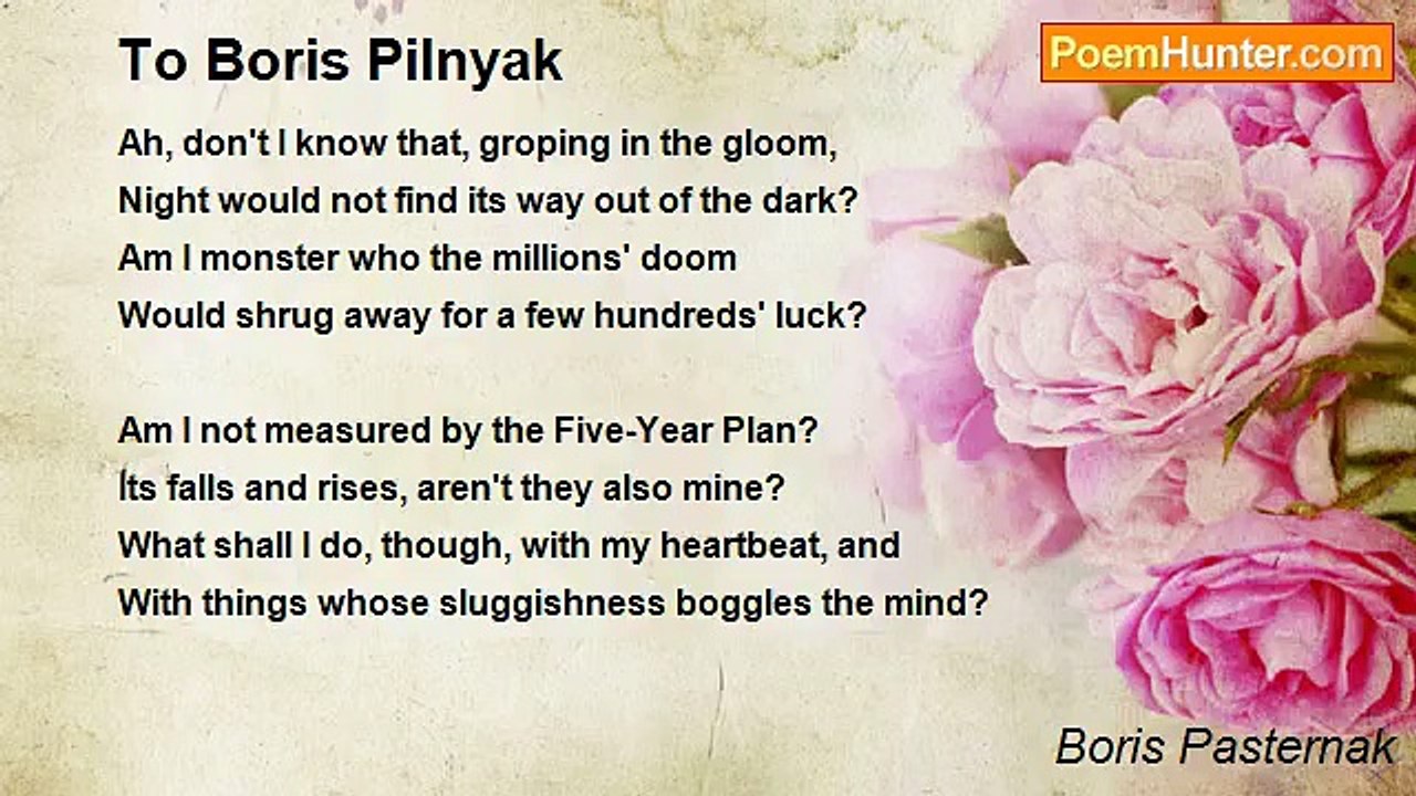 Boris Pasternak - To Boris Pilnyak
