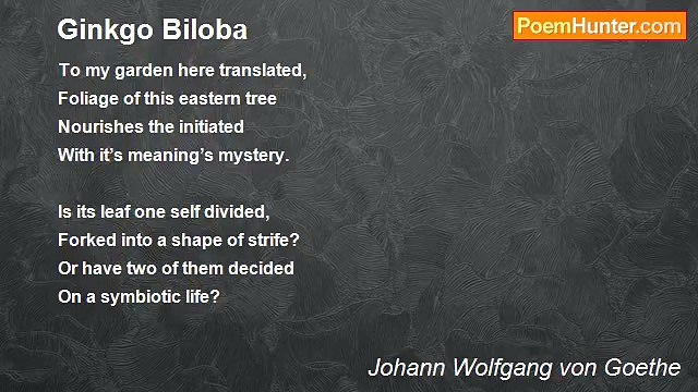 Johann Wolfgang von Goethe - Ginkgo Biloba