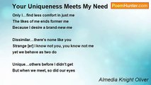 Almedia Knight Oliver - Your Uniqueness Meets My Need