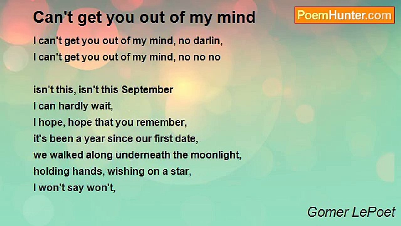 Gomer LePoet - Can't get you out of my mind