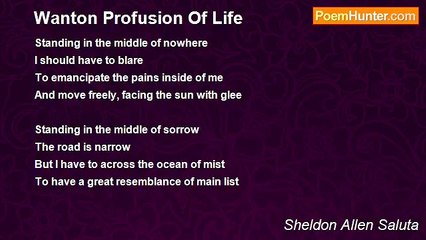 Sheldon Allen Saluta - Wanton Profusion Of Life