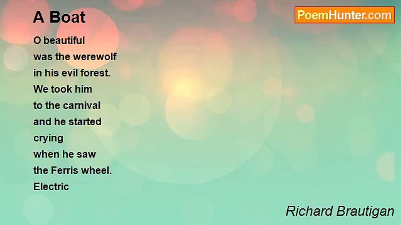 Richard Brautigan - A Boat