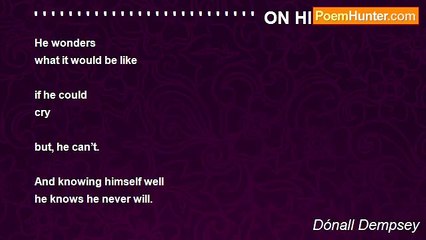 Dónall Dempsey - ' ' ' ' ' ' ' ' ' ' ' ' ' ' ' ' ' ' ' ' ' ' ' ' ' '  ON HIS TOD