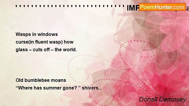 Dónall Dempsey - ' ' ' ' ' ' ' ' ' ' ' ' ' ' ' ' ' ' ' ' ' ' ' ' ' ' ' ' IMPRESSION(Scarlett Tanka & haiku))