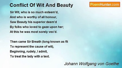 Johann Wolfgang von Goethe - Conflict Of Wit And Beauty