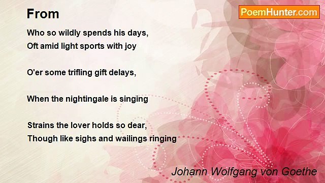 Johann Wolfgang von Goethe - From