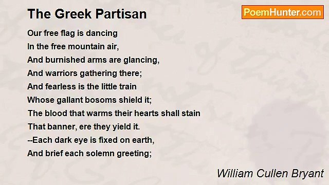 William Cullen Bryant - The Greek Partisan